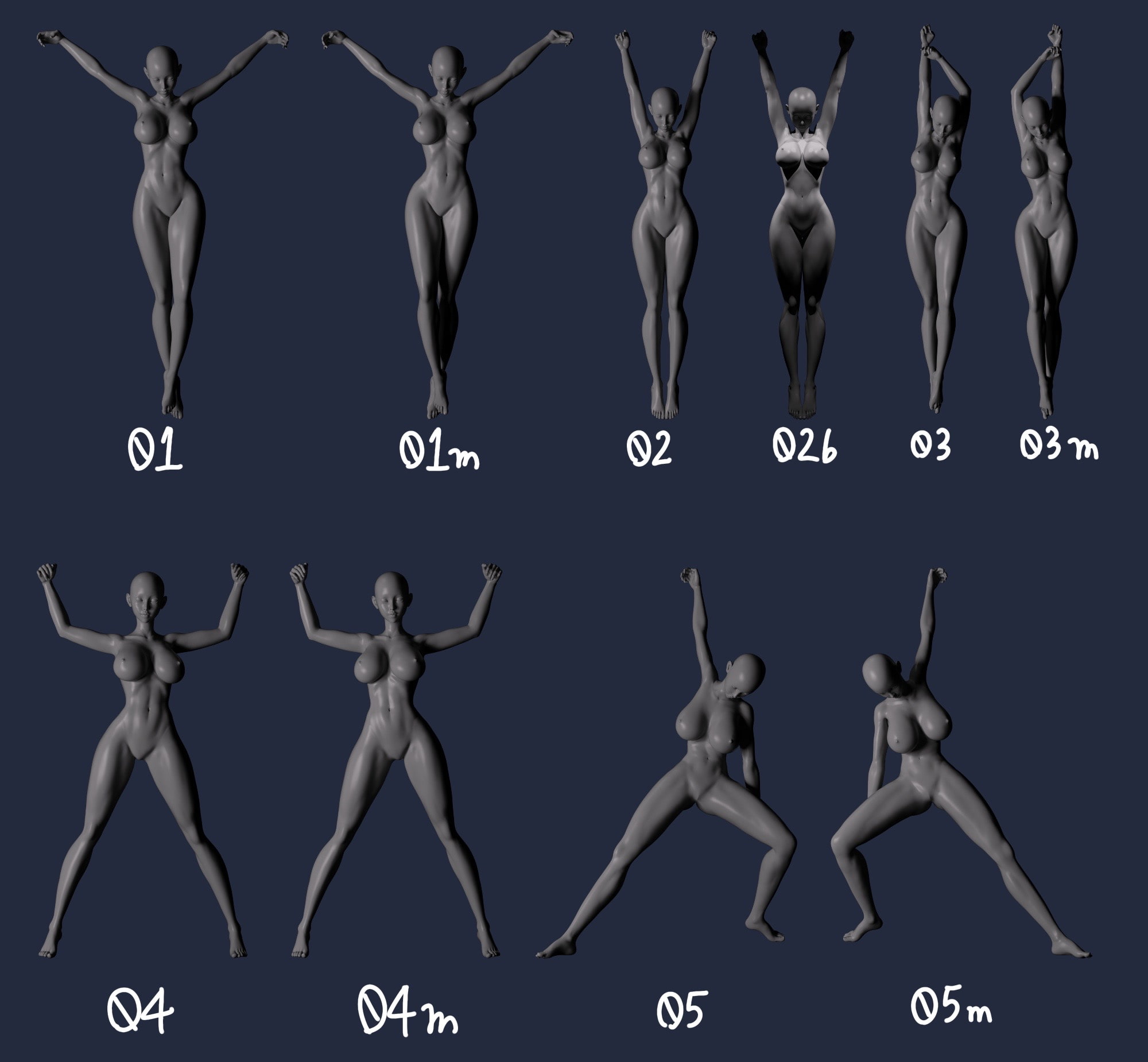 ヒロインピンチポーズ集～立ち拘束編～