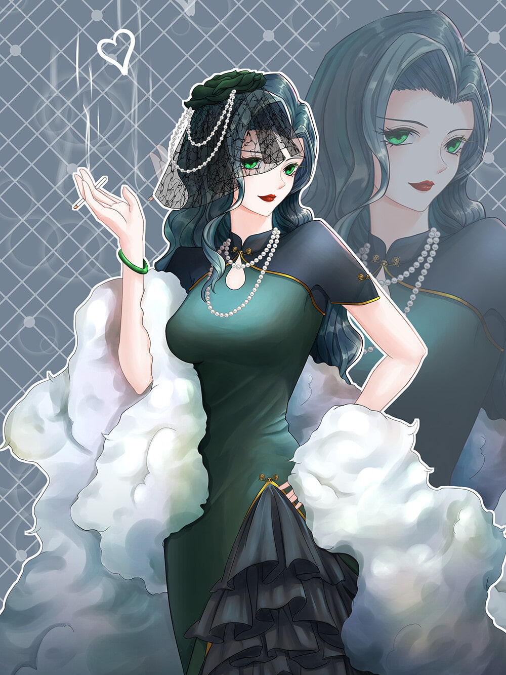 チャイナ風チャイナドレスの姉さん立ち絵