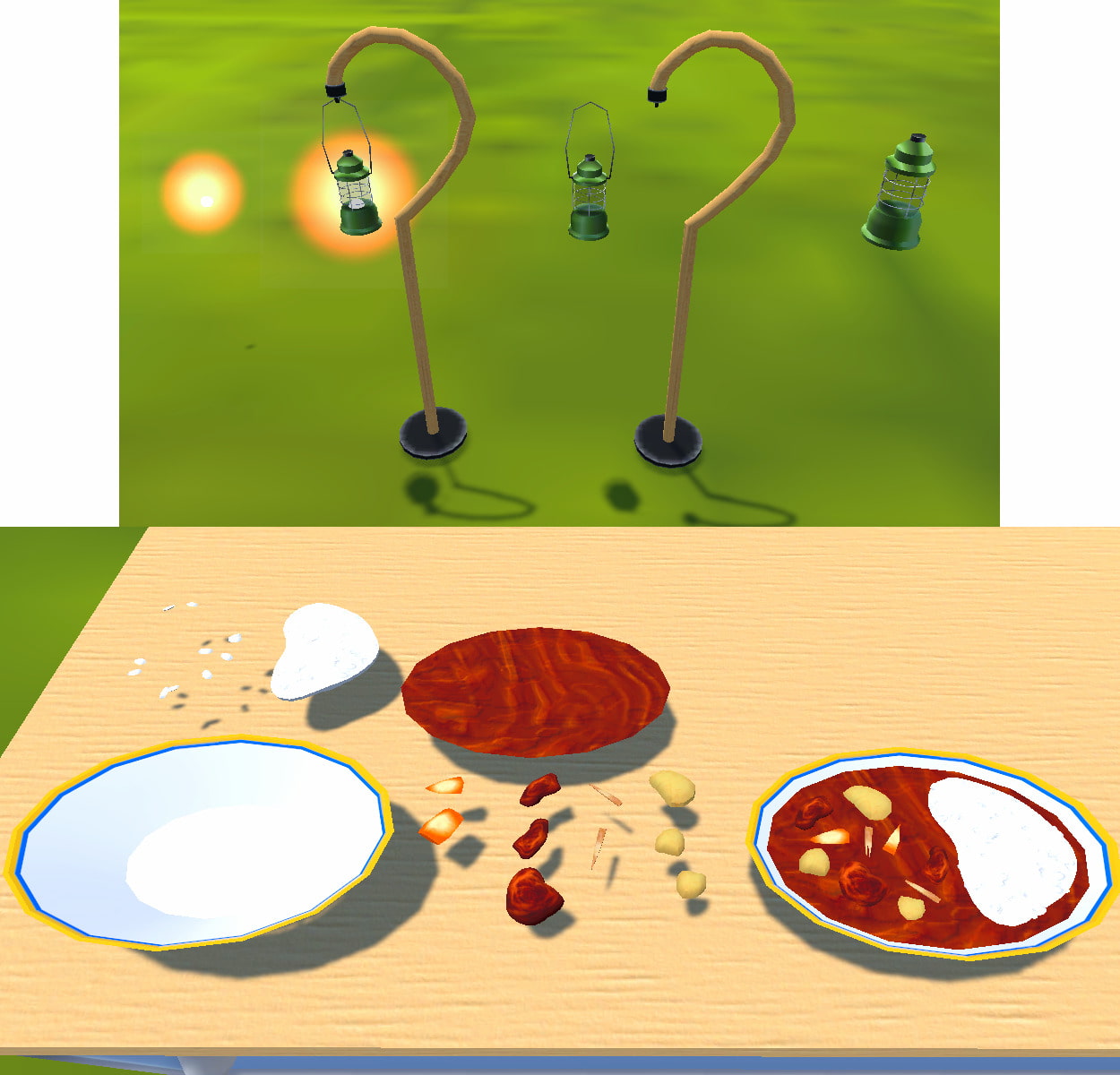 3D素材 キャンプセット(エフェクト付)