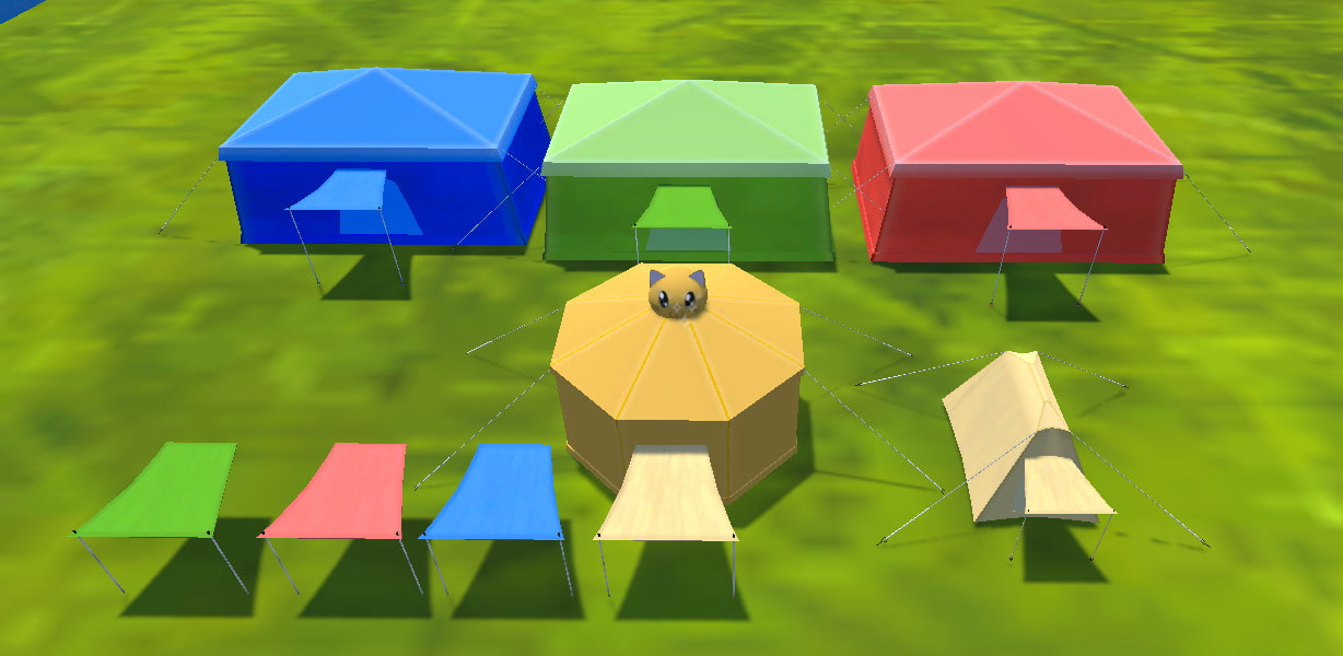 3D素材 キャンプセット(エフェクト付)