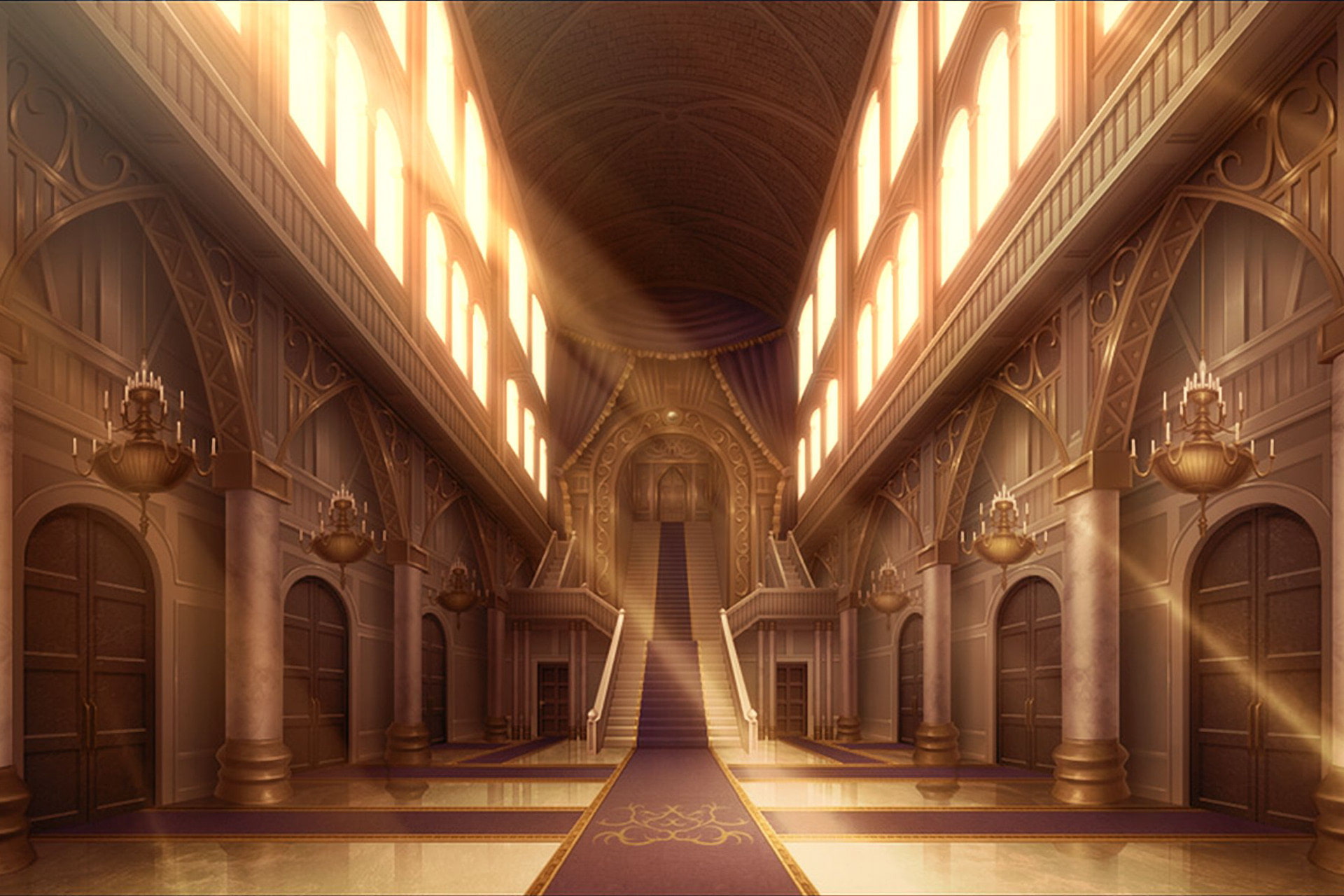 単品5種背景素材v002階段前廊下