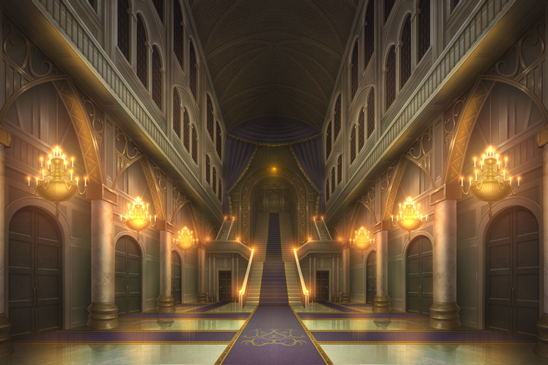 単品5種背景素材v002階段前廊下