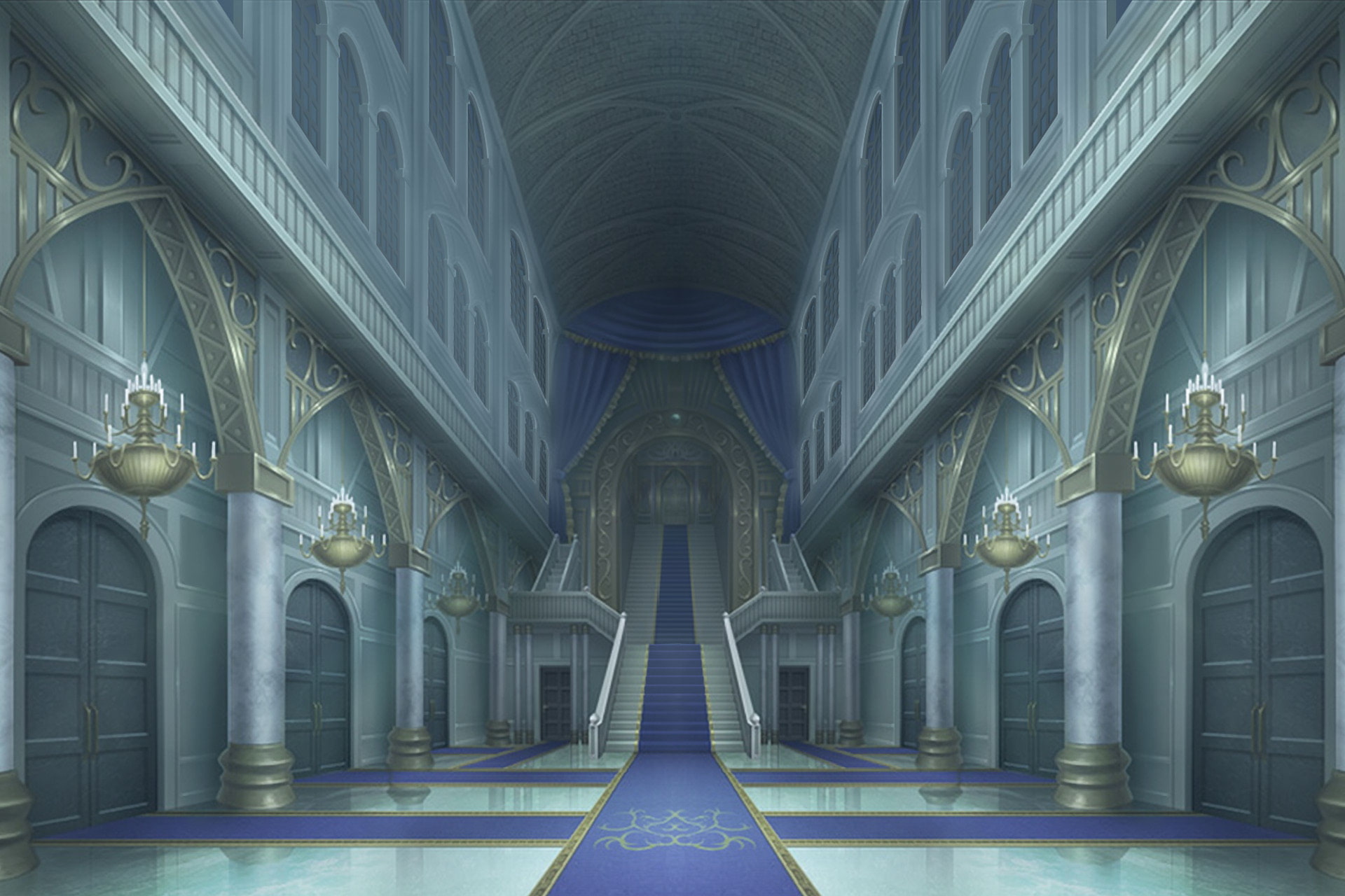 単品5種背景素材v002階段前廊下