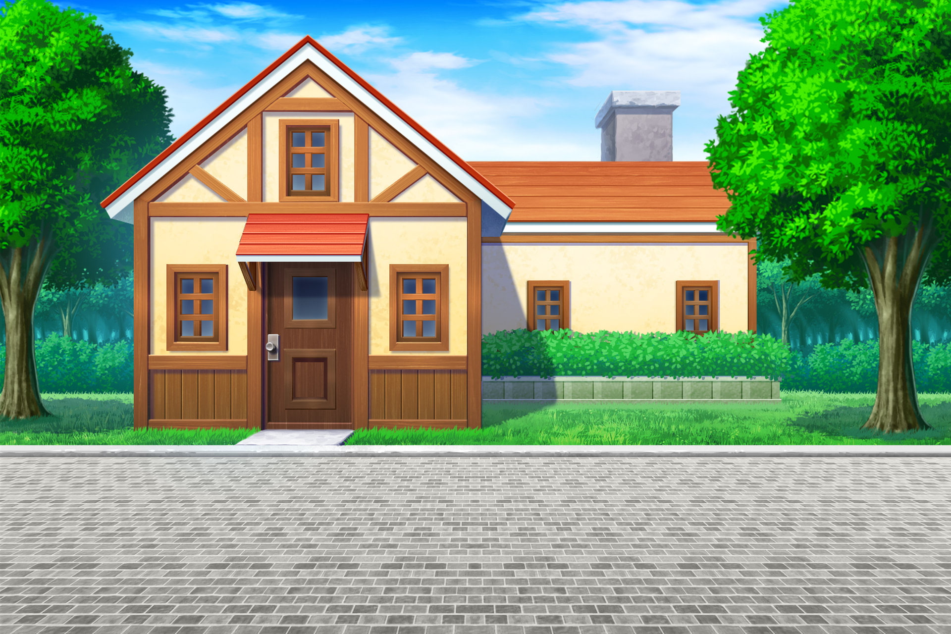 単品5種背景素材v05民家