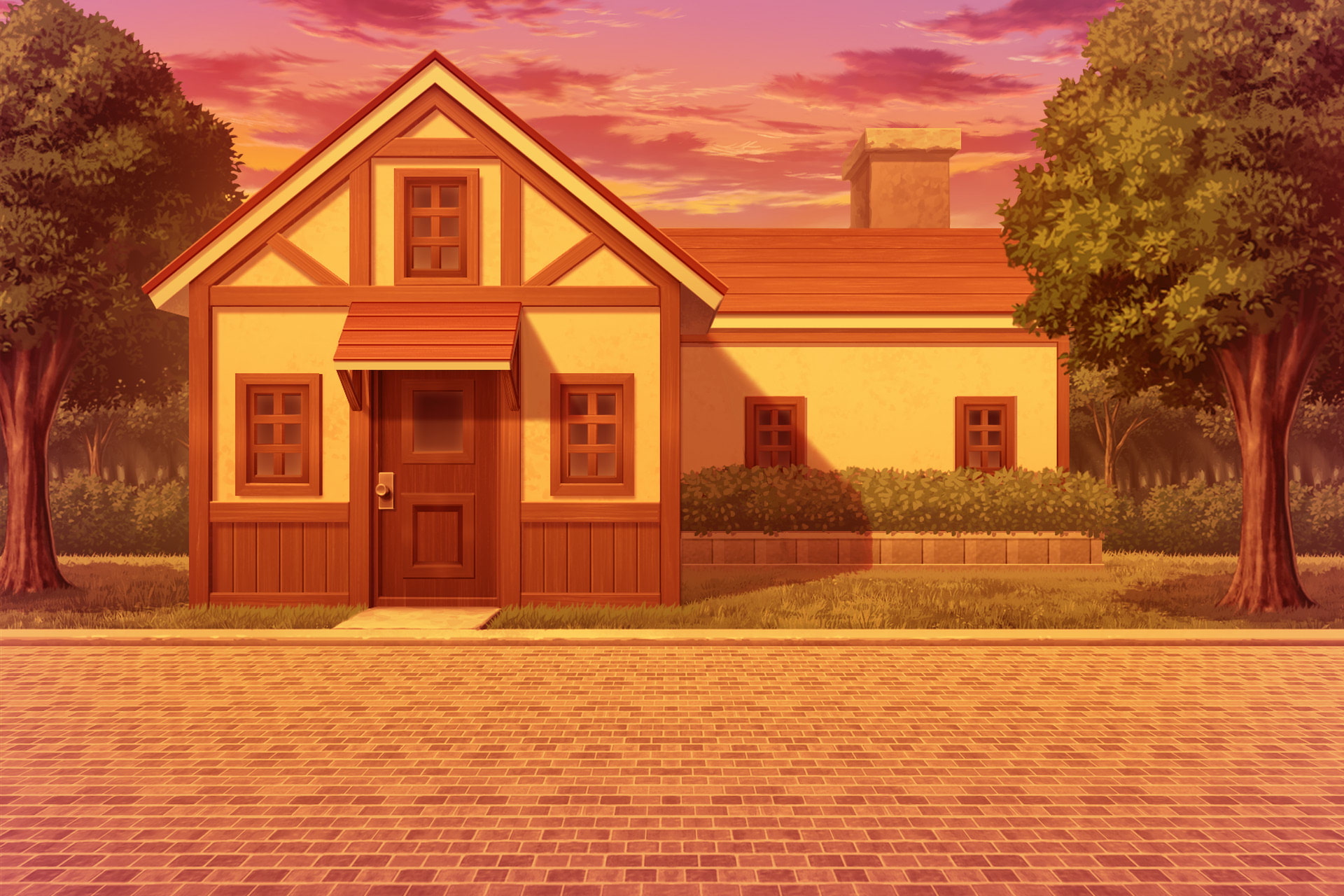 単品5種背景素材v05民家