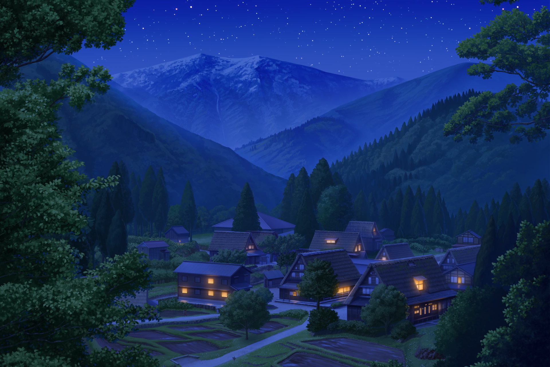 単品5種背景素材v07山村の集落