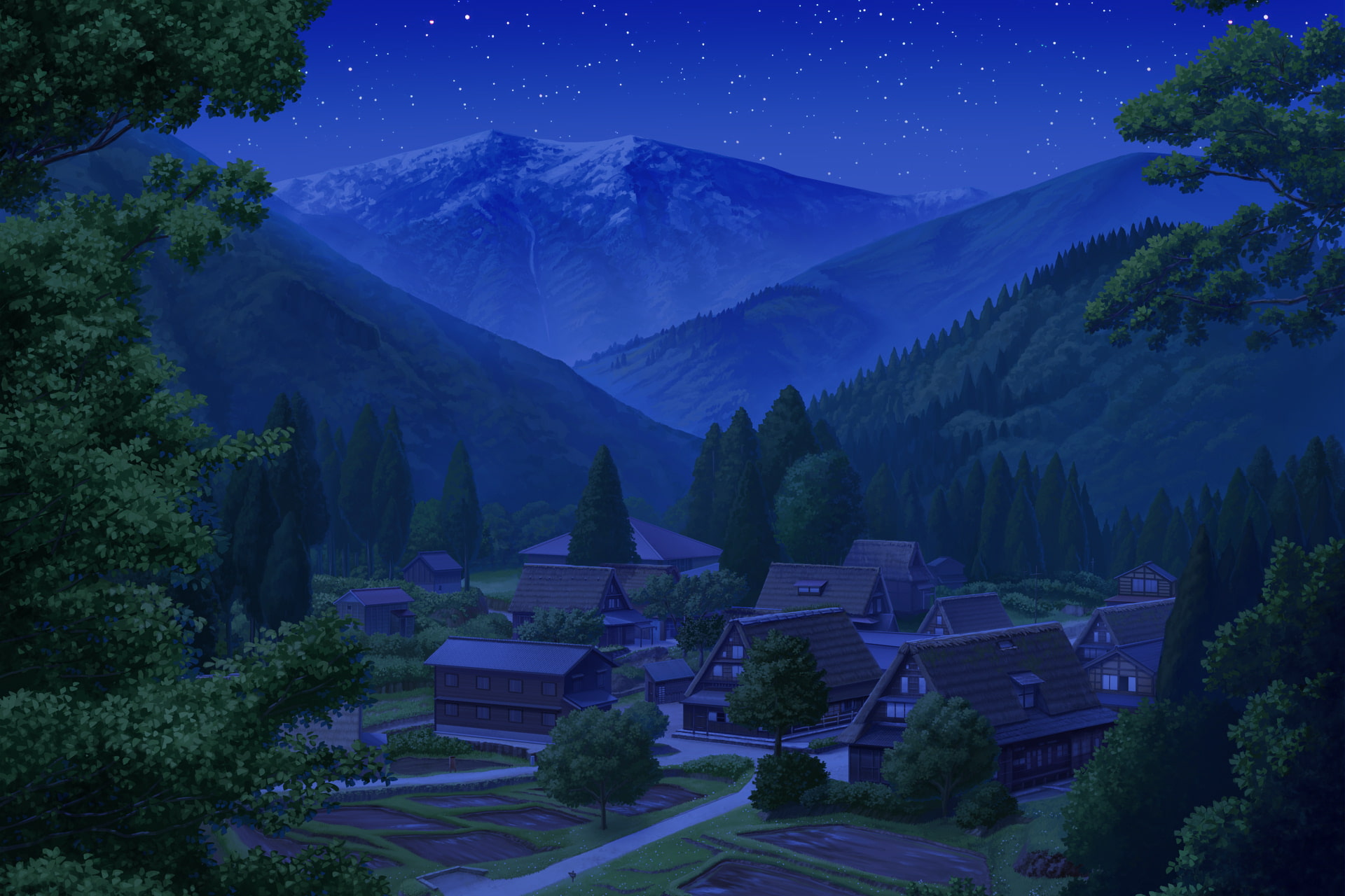 単品5種背景素材v07山村の集落