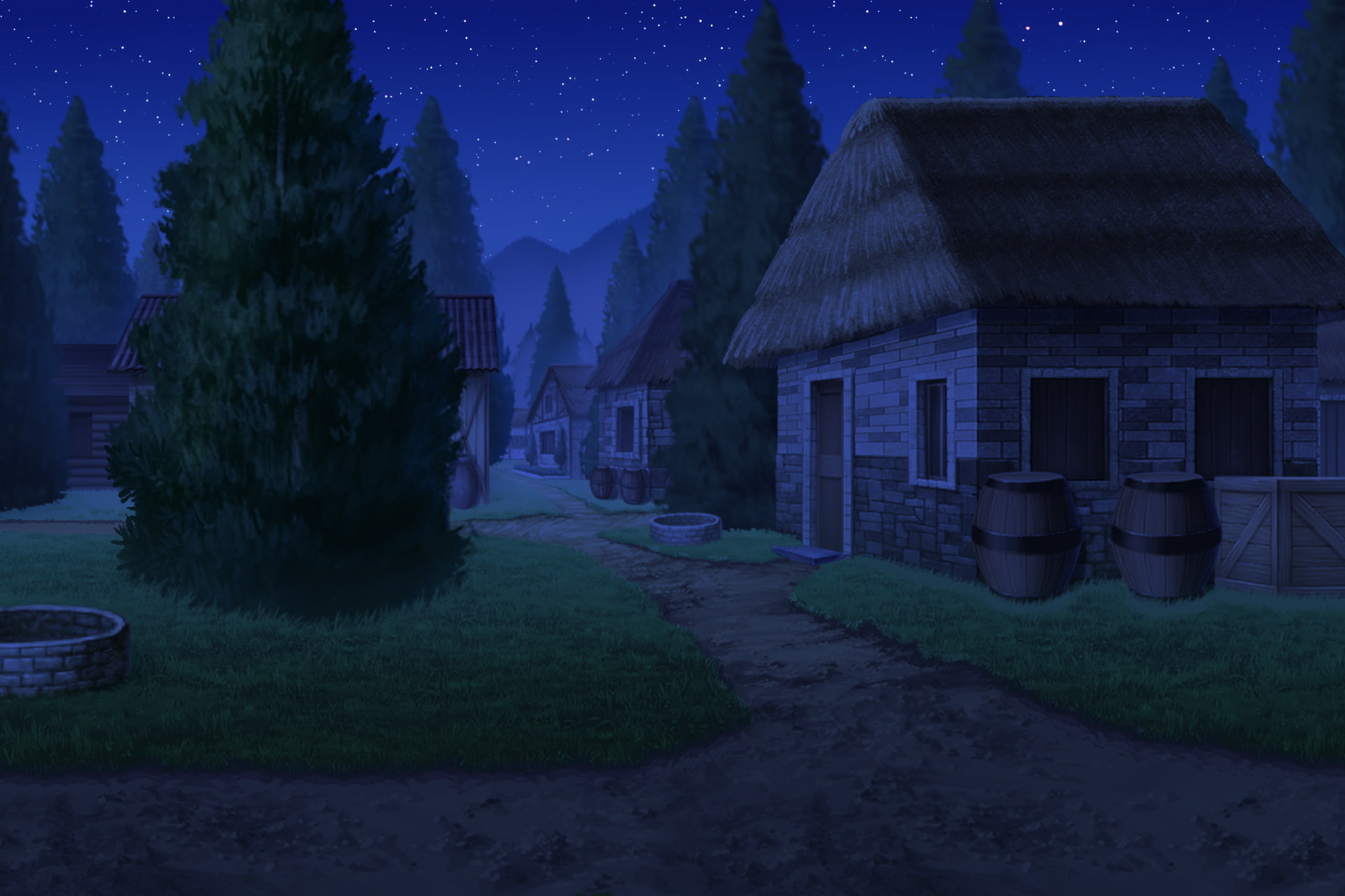 単品5種背景素材v07a 村