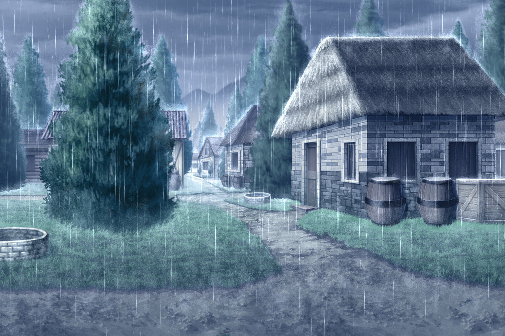 単品5種背景素材v07a 村