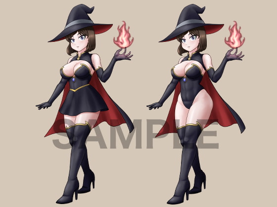 立ち絵素材、魔法使い・女性、C01