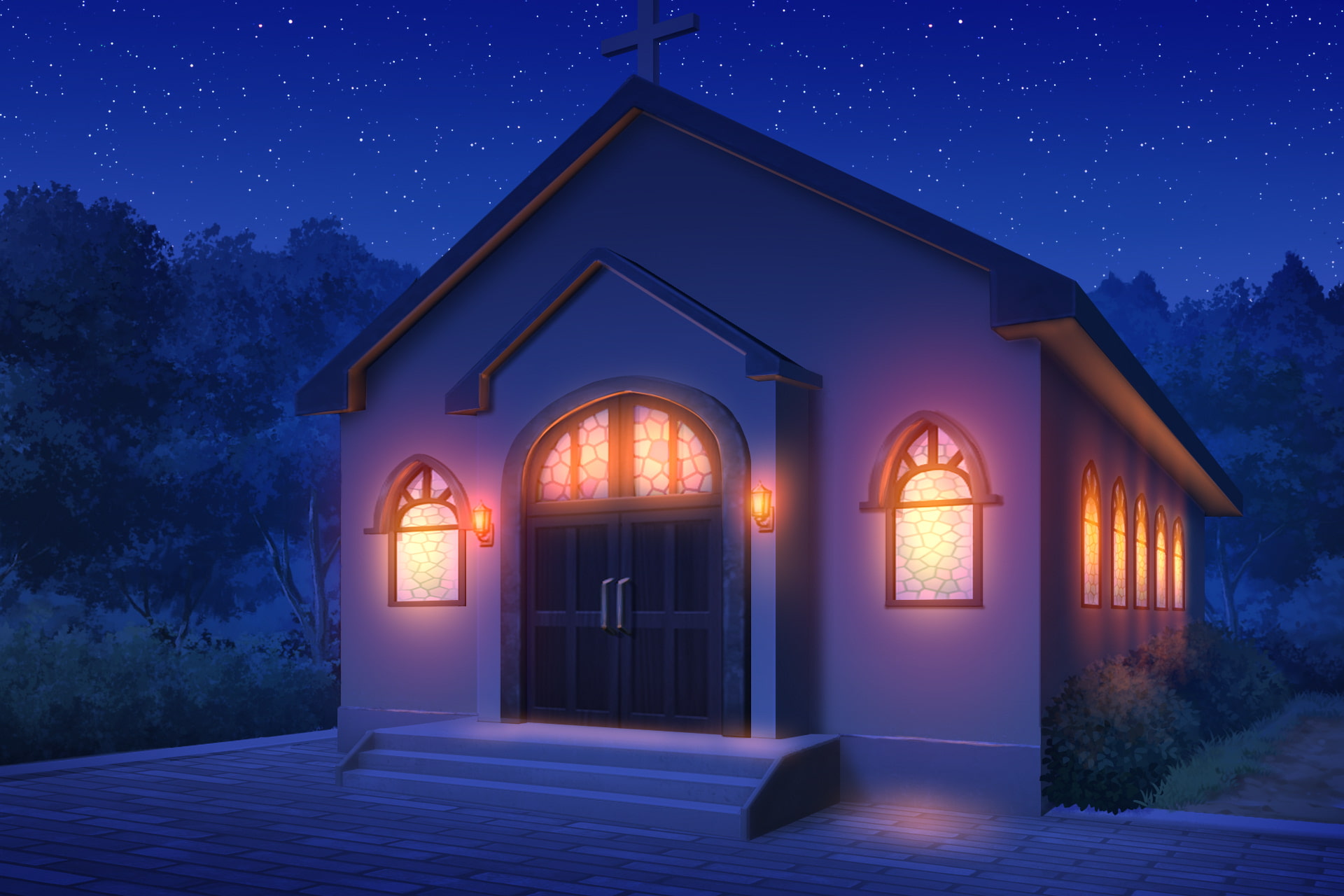 単品5種背景素材v09教会外観