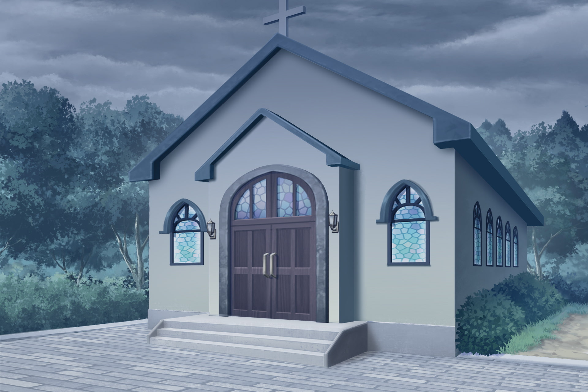 単品5種背景素材v09教会外観