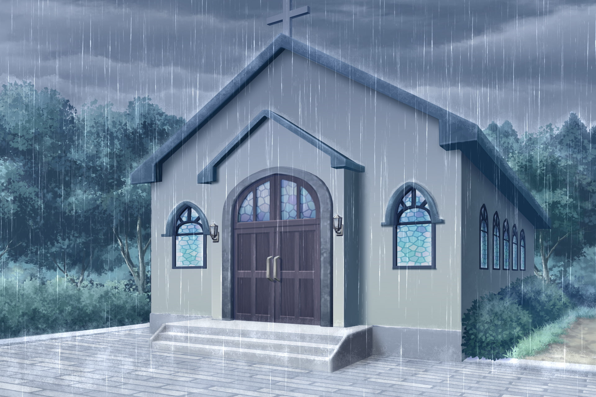 単品5種背景素材v09教会外観