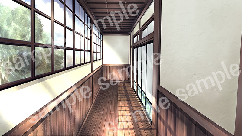 背景素材「和風廊下」