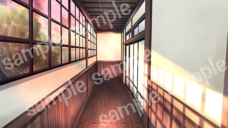 背景素材「和風廊下」