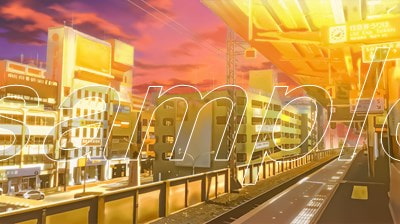 都会の駅のホーム 【背景素材(夕方差分+空くり抜きセット)】