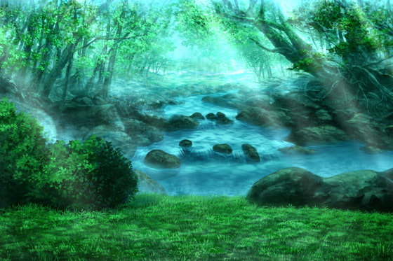 単品5種背景素材v12b森の川