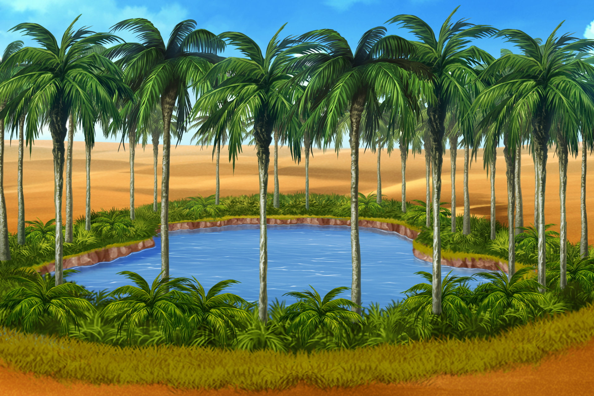 単品5種背景素材v13bオアシス