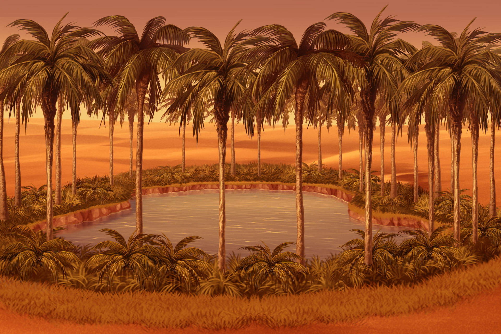 単品5種背景素材v13bオアシス