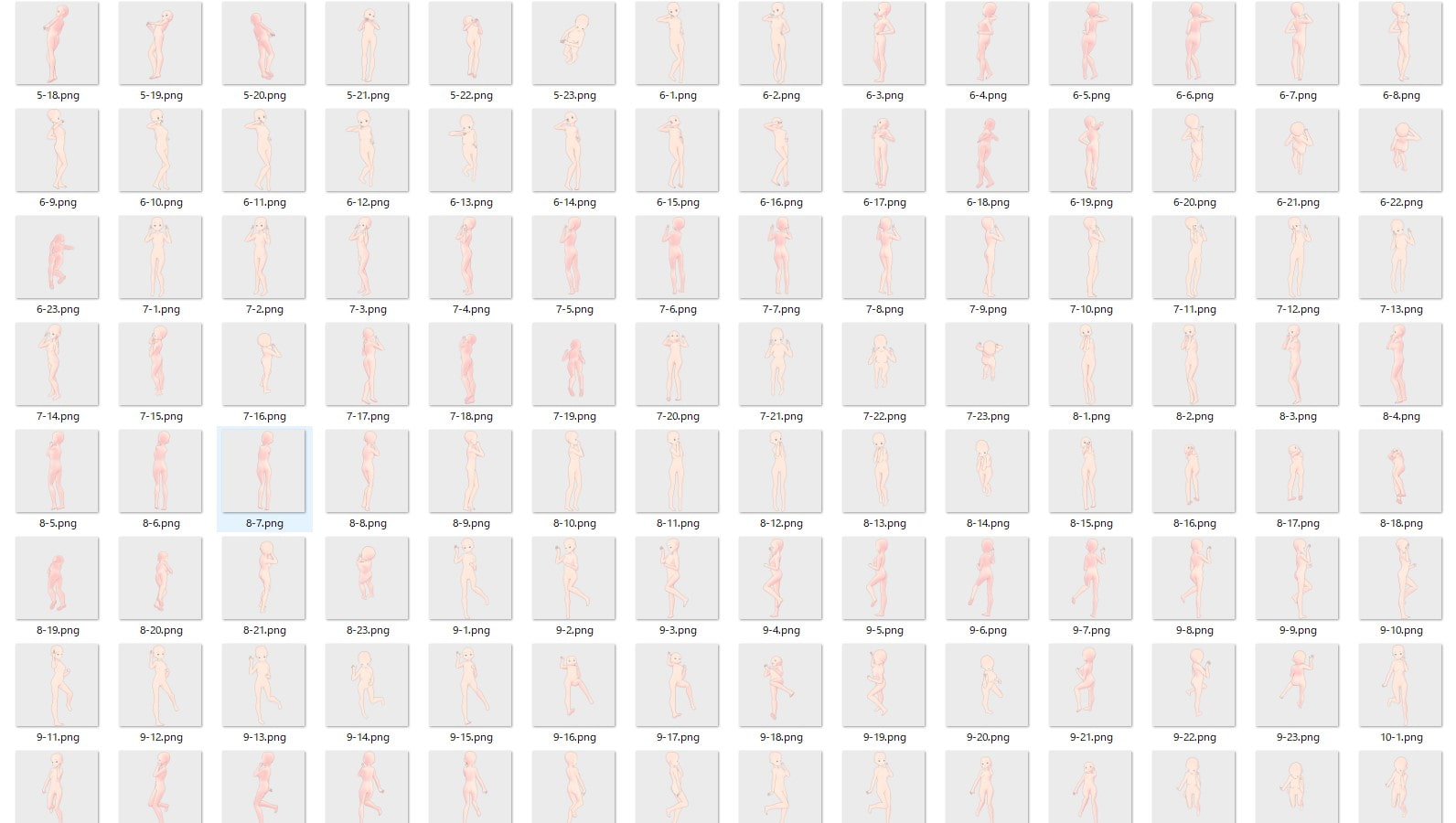 【トレス素材】女の子立ち姿ポーズ集50【商用利用可】