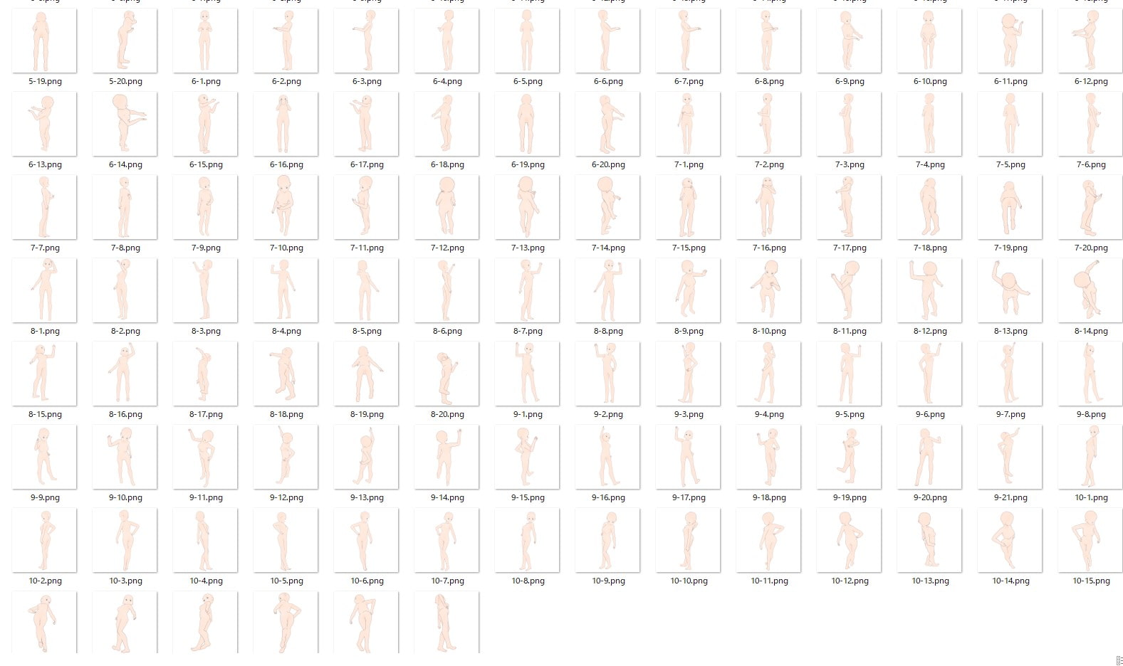 【トレス素材】女の子立ち姿ポーズ集50【商用利用可】