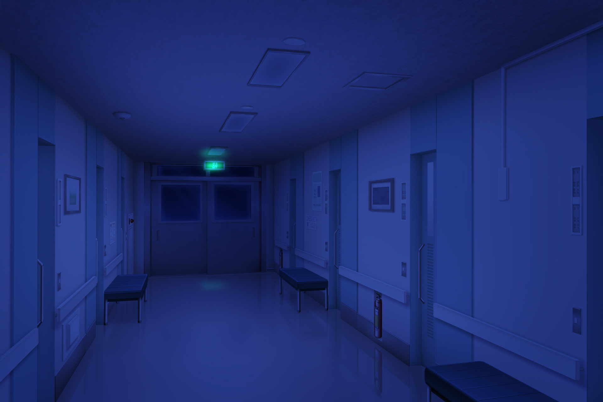 単品5種背景素材v38b病院廊下