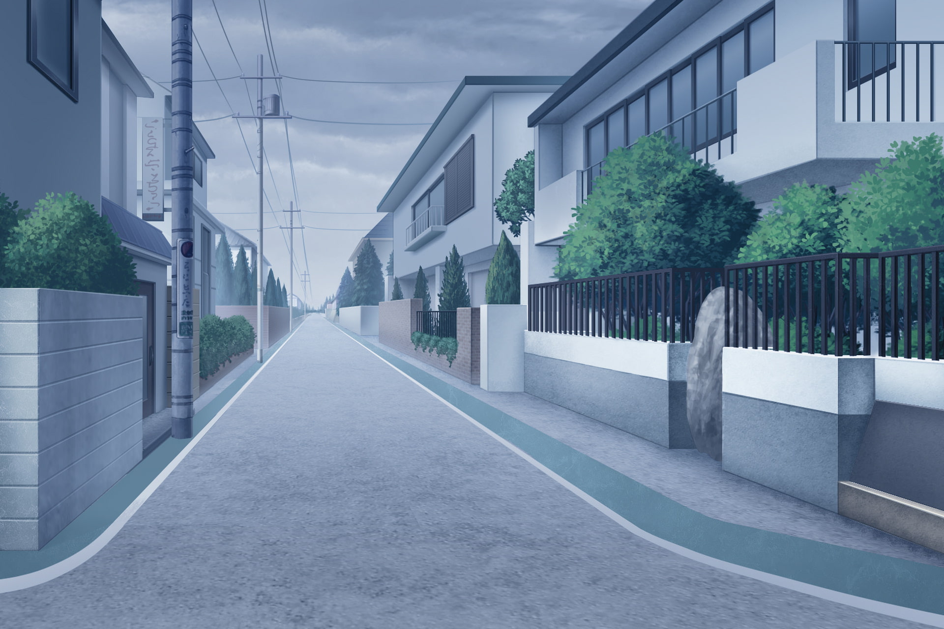 単品5種背景素材v31住宅街