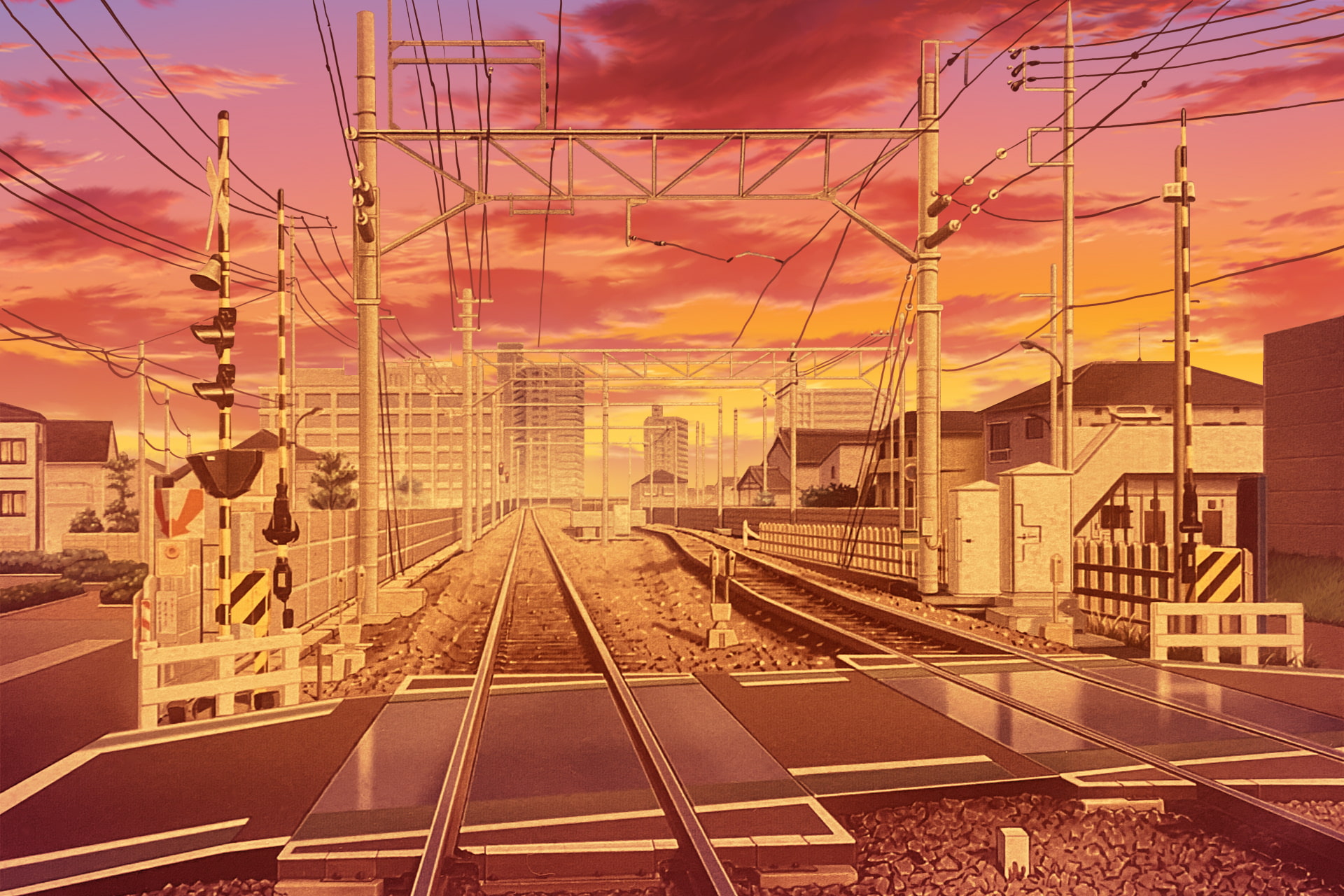 単品5種背景素材v32踏切