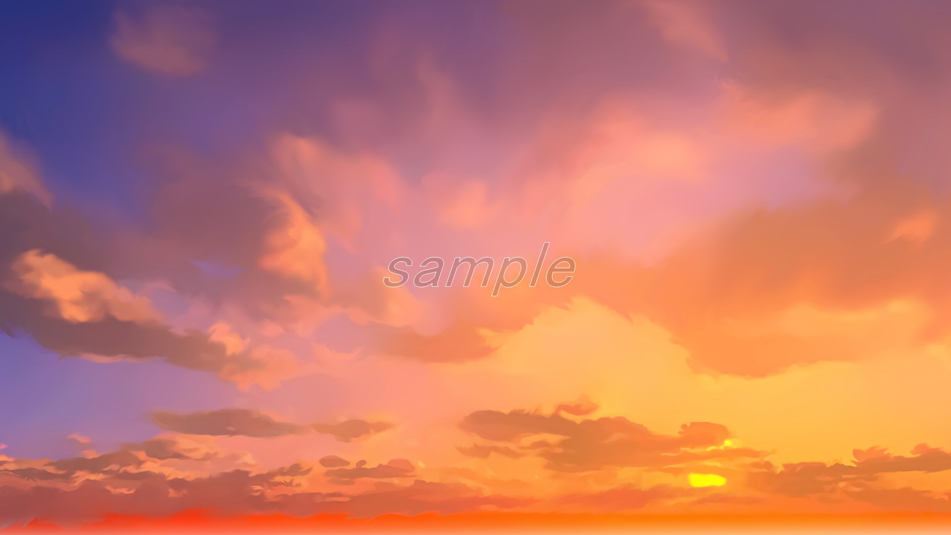 イラスト「空、雲」背景素材集<35枚セット>