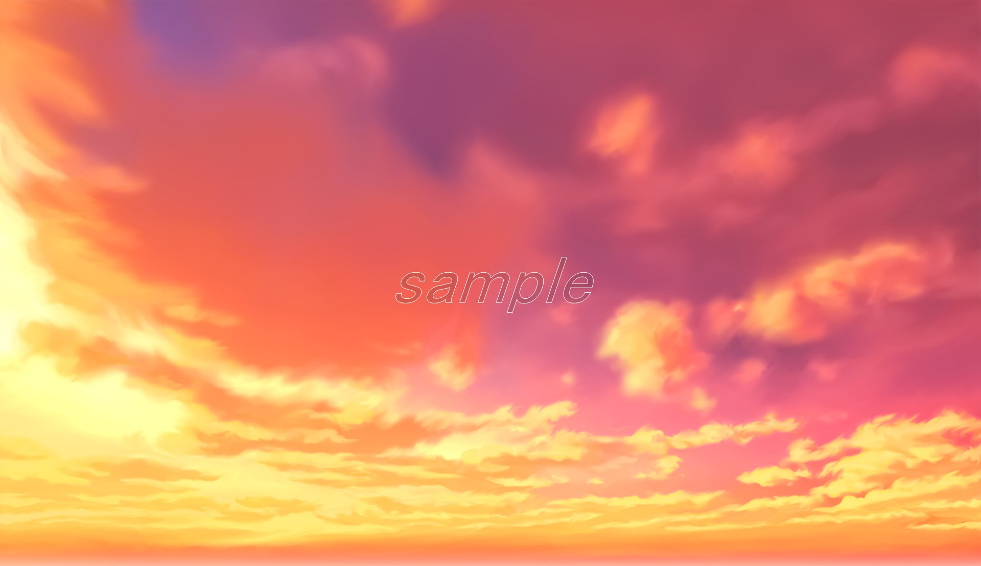 イラスト「空、雲」背景素材集<35枚セット>