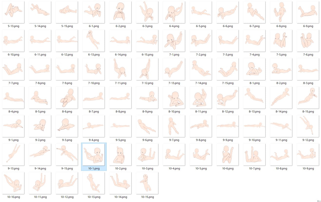 【トレスフリー】寝転ぶ女の子のポーズ集30【商用利用可能】