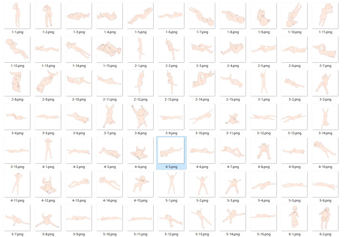 【トレスフリー】寝転ぶ女の子のポーズ集30【商用利用可能】