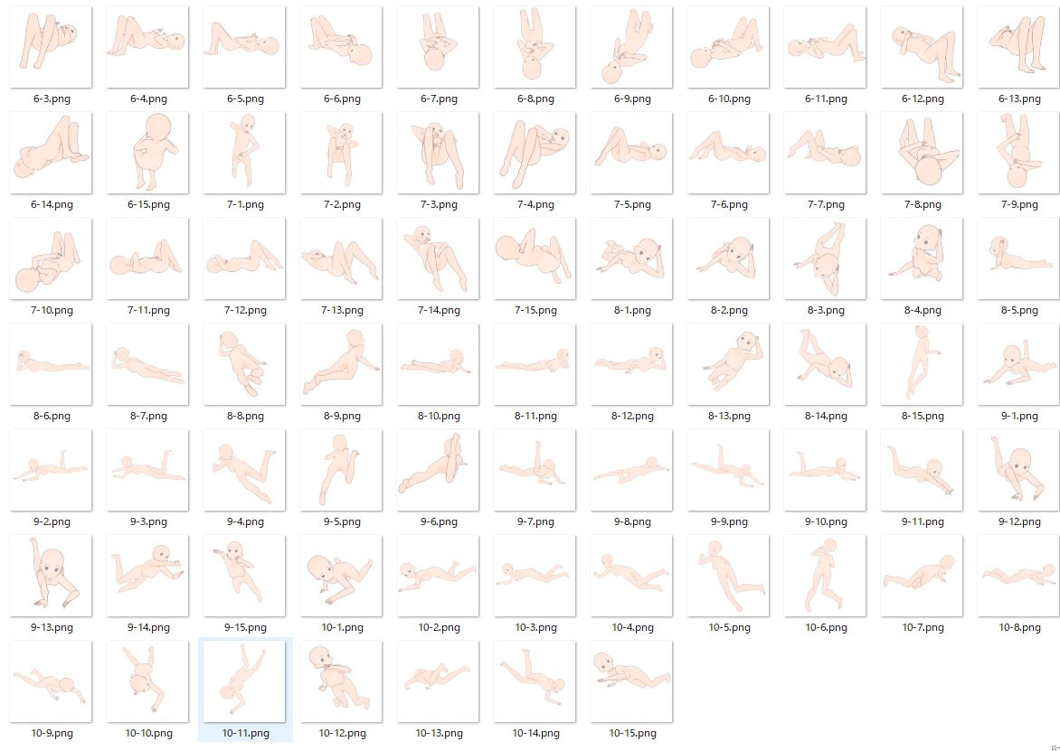 【トレスフリー】寝転ぶ女の子のポーズ集30【商用利用可能】