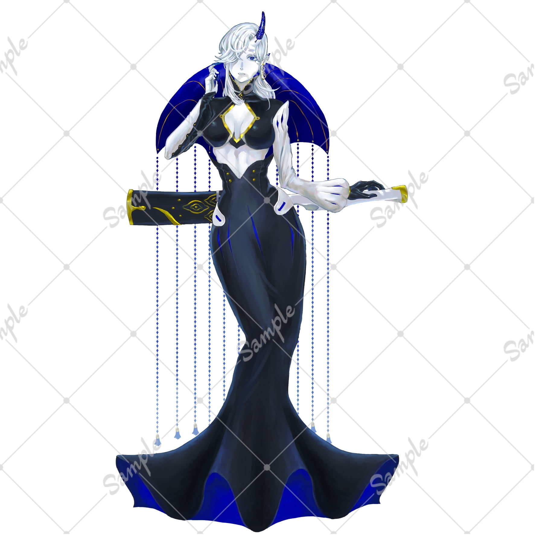 半人外お姉さん立ち絵素材【表情差分4種・デフォルメキャラ付】