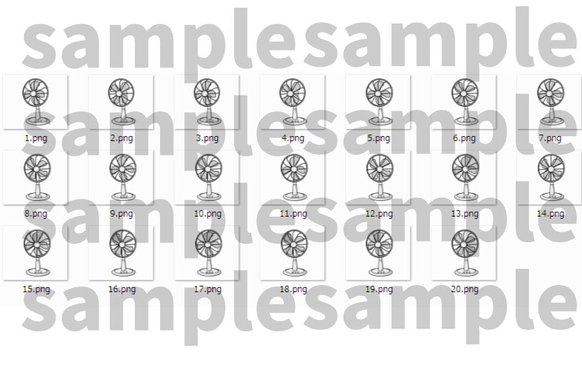 アニメーションにも使えるイラスト素材「扇風機」
