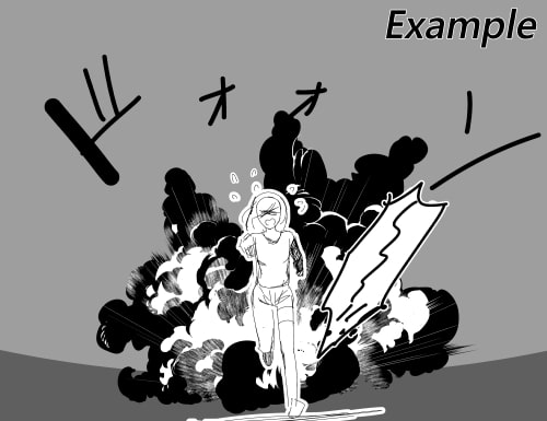 素材をどうぞ『モノクロの爆発11』