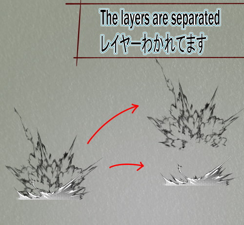 素材をどうぞ『モノクロの爆発12』