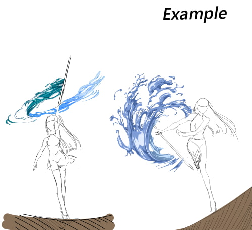 素材をどうぞ『水の斬撃』