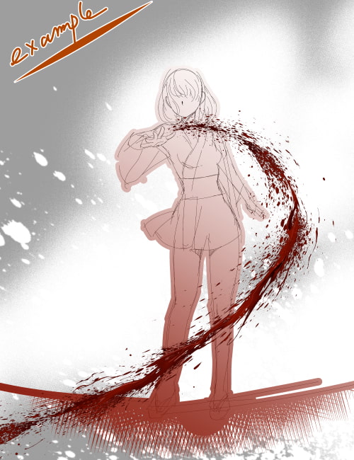 素材をどうぞ『血の攻撃ブラシ』