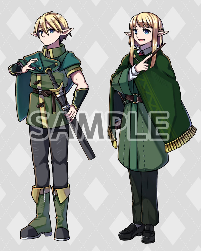 ファンタジーキャラクター 立ち絵素材 エルフ冒険者(男性)