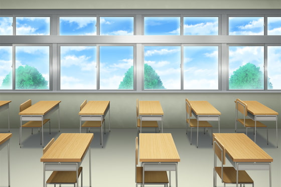 単品5種背景素材v42b教室窓際