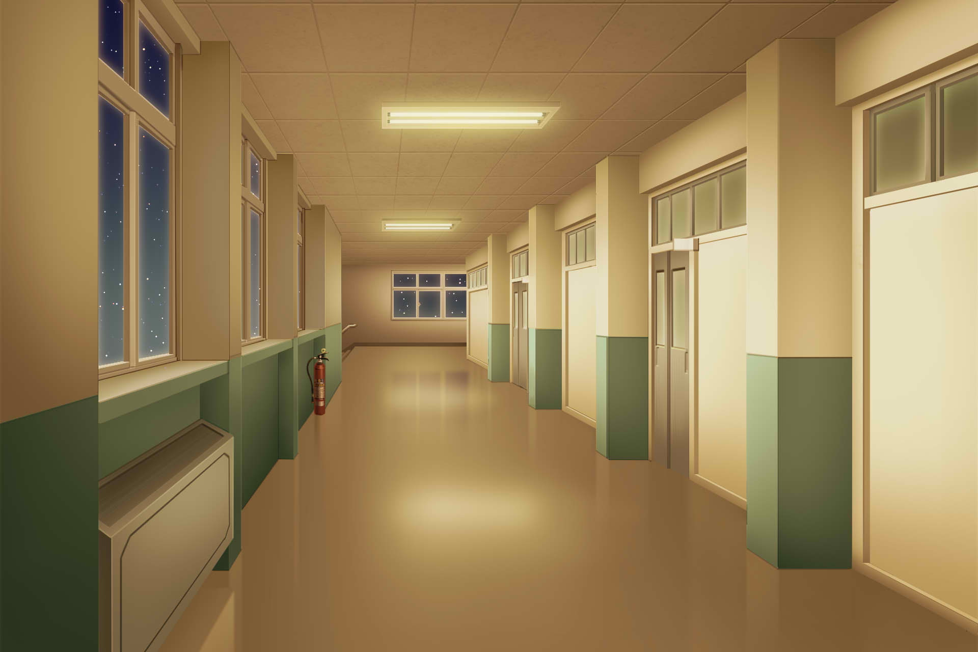 単品5種背景素材v43学校廊下