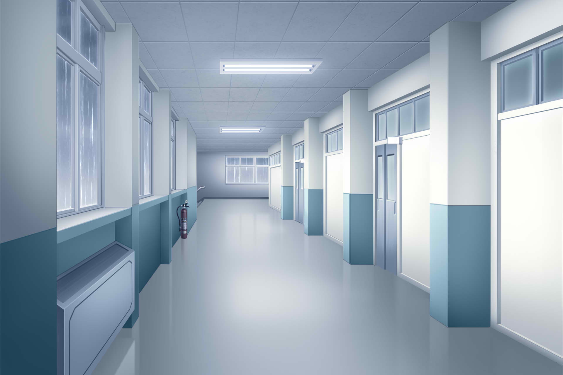 単品5種背景素材v43学校廊下