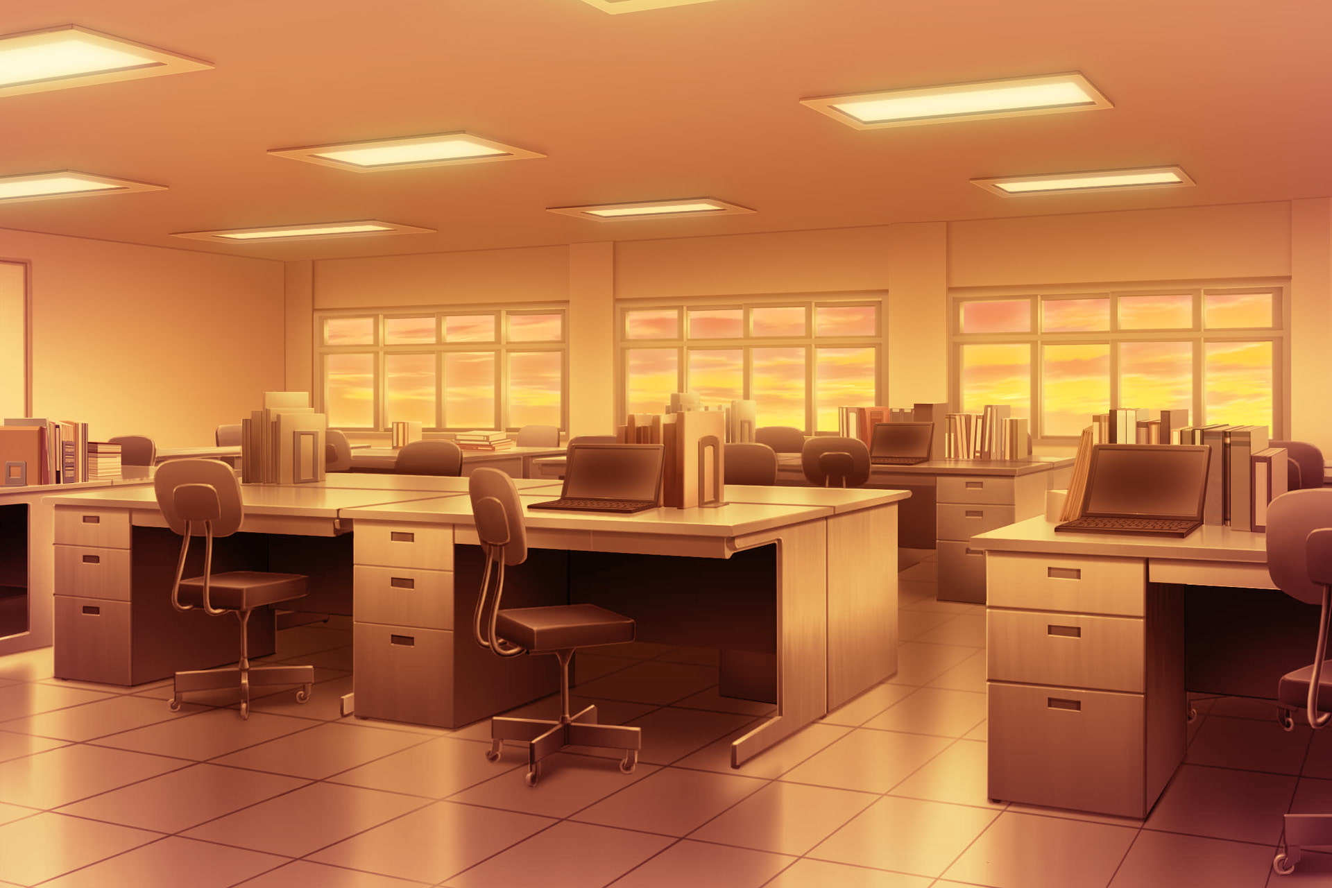 単品5種背景素材v44職員室