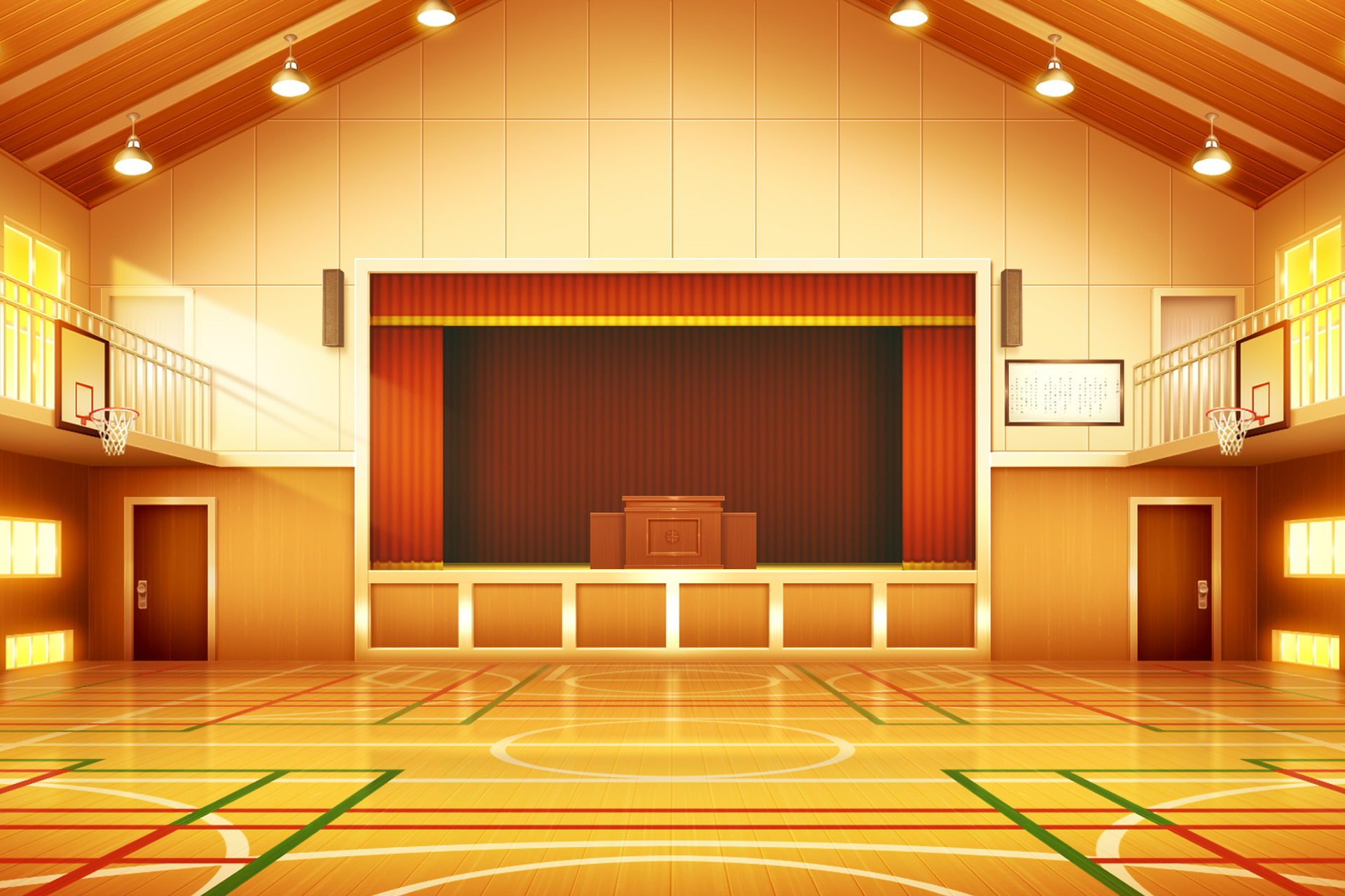 単品5種背景素材v45体育館