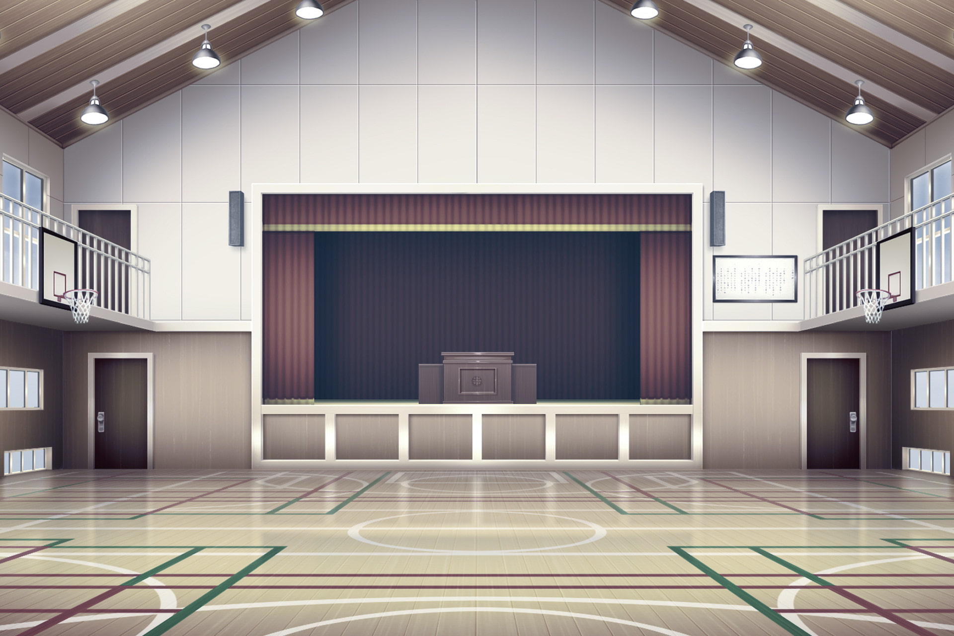 単品5種背景素材v45体育館