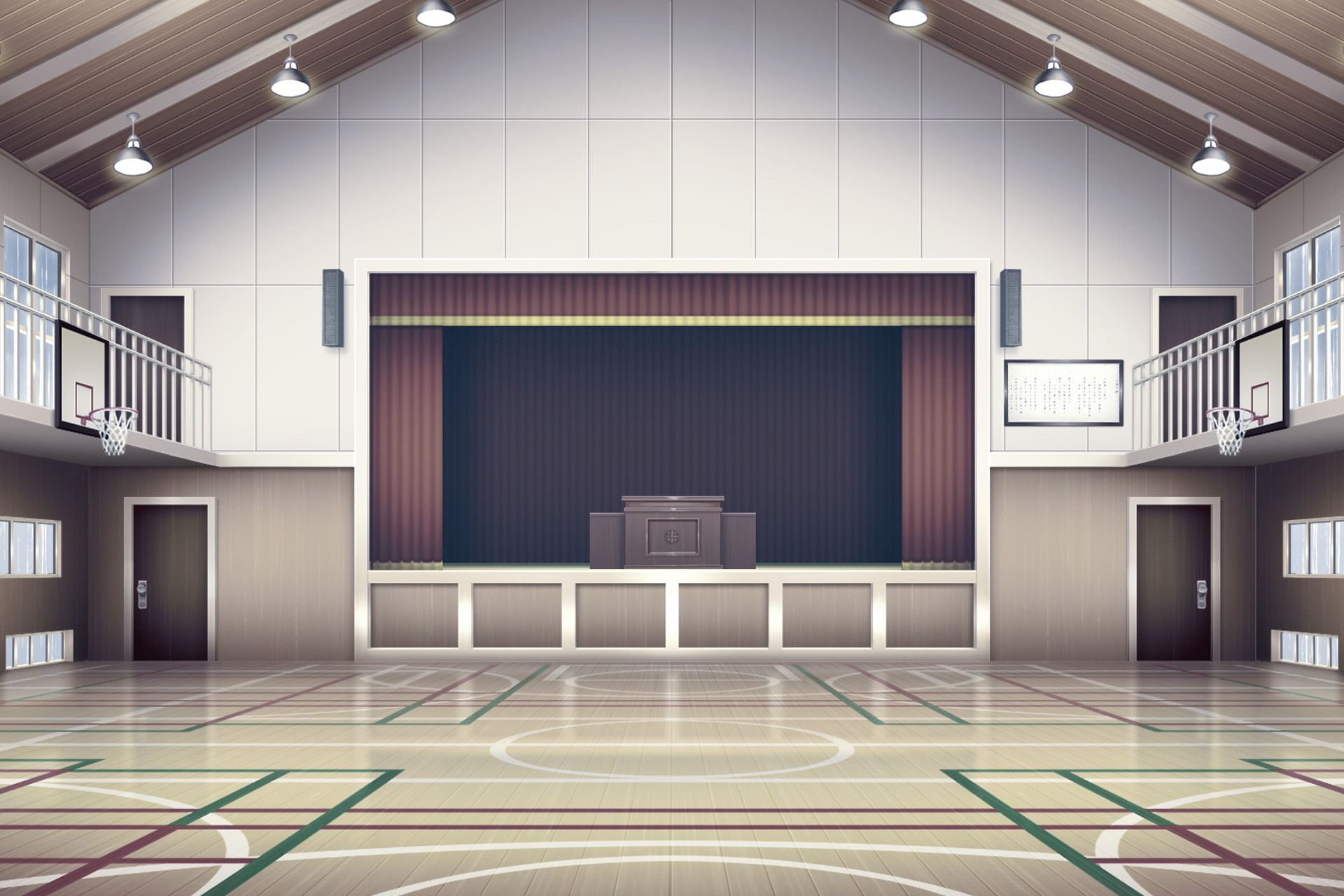 単品5種背景素材v45体育館