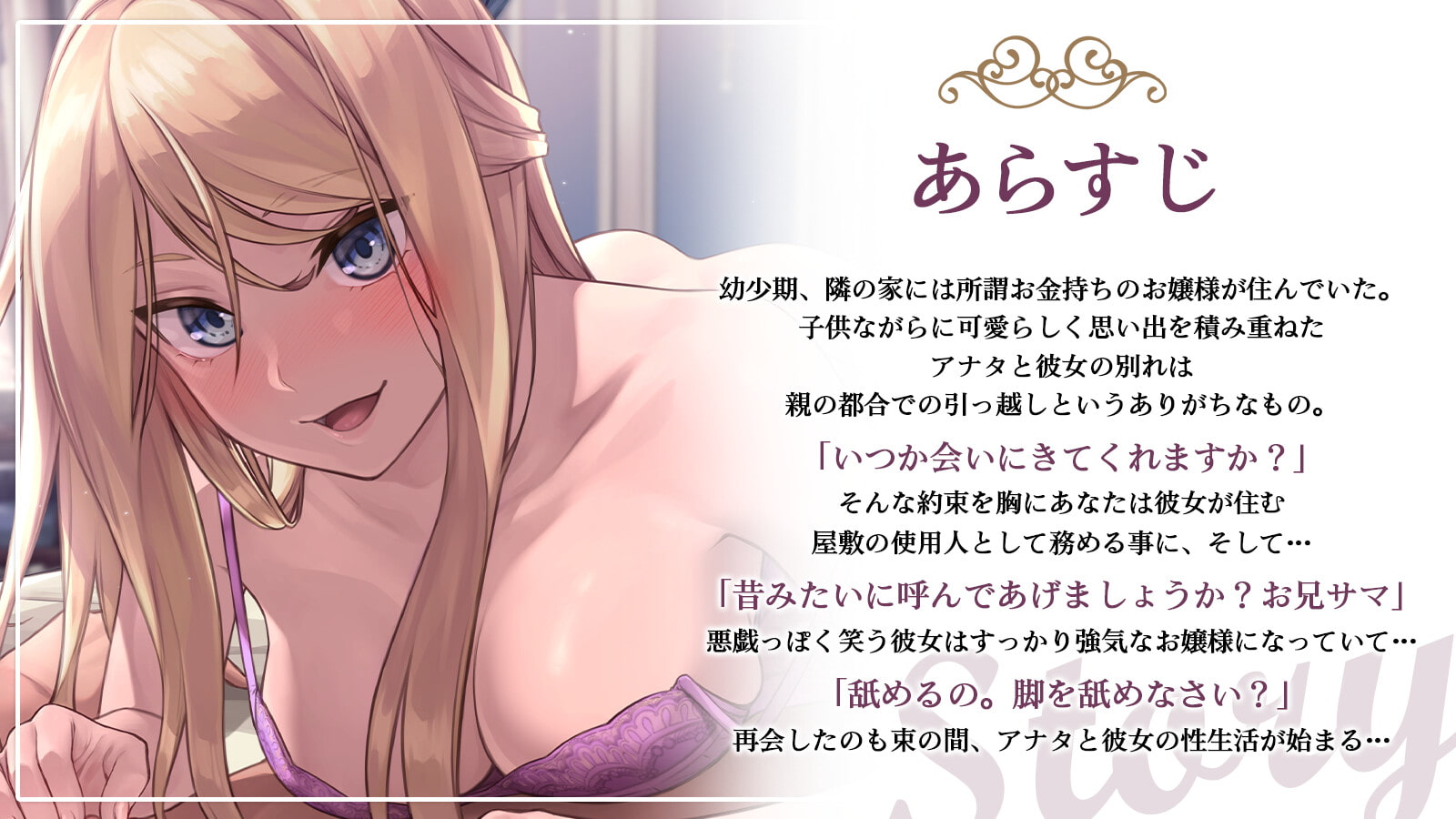 お嬢様に飼われたアナタと性処理生活