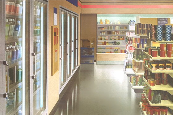 単品5種背景素材v52bコンビニ店内