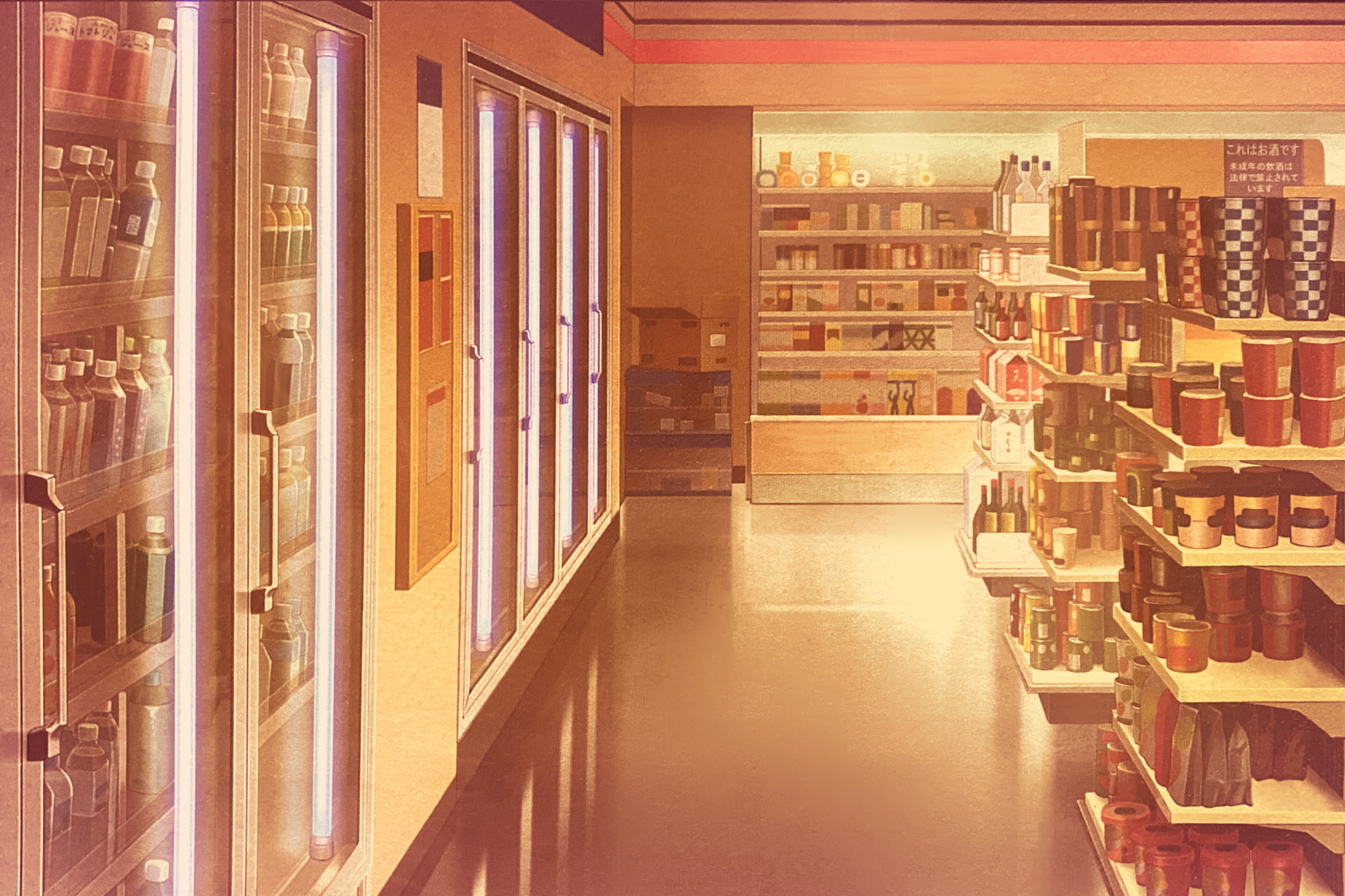 単品5種背景素材v52bコンビニ店内